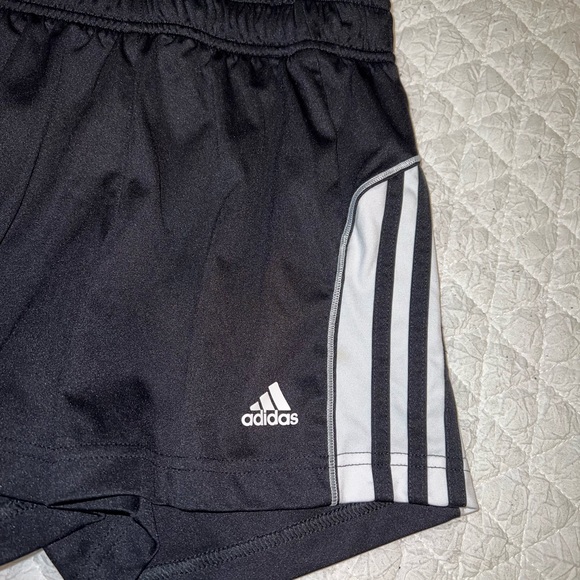 Adidas Athletic Running/Soccer Black and White Stripe Shorts Size Small 4 inch - Picture 8 of 8